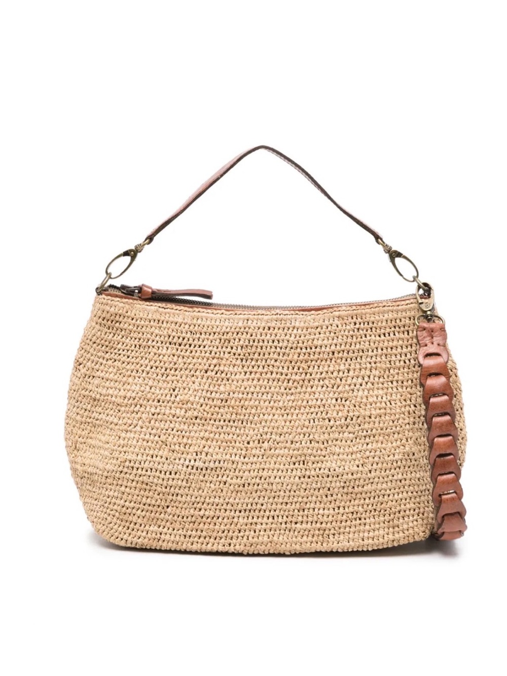 IBELIV MIHAJA Raffia Leather Trim Shoulder Bag Woven Summer Resort